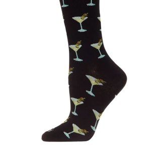 Shaken Not Stirred Bamboo Crew Socks